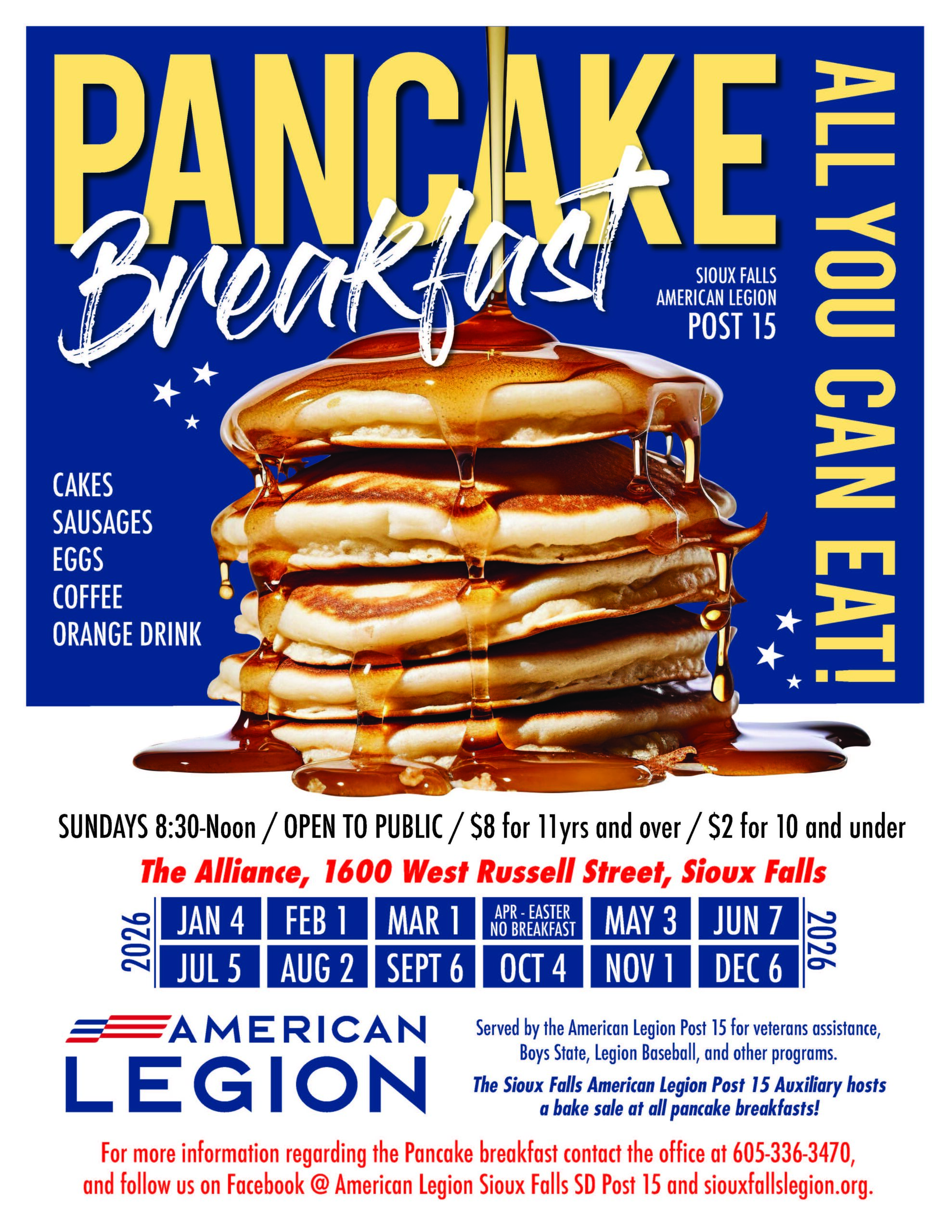 2026 Pancake Breakfast all months
